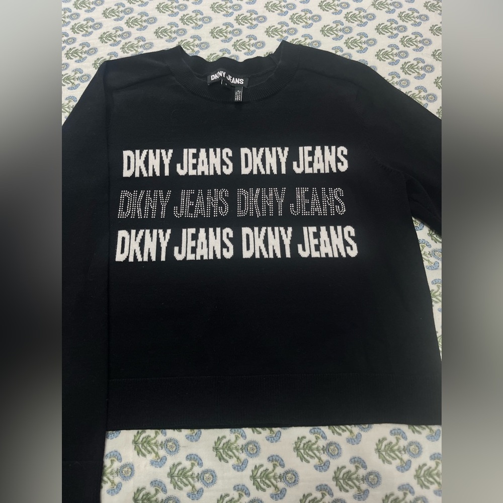 DKNY Black Pullover with White Text